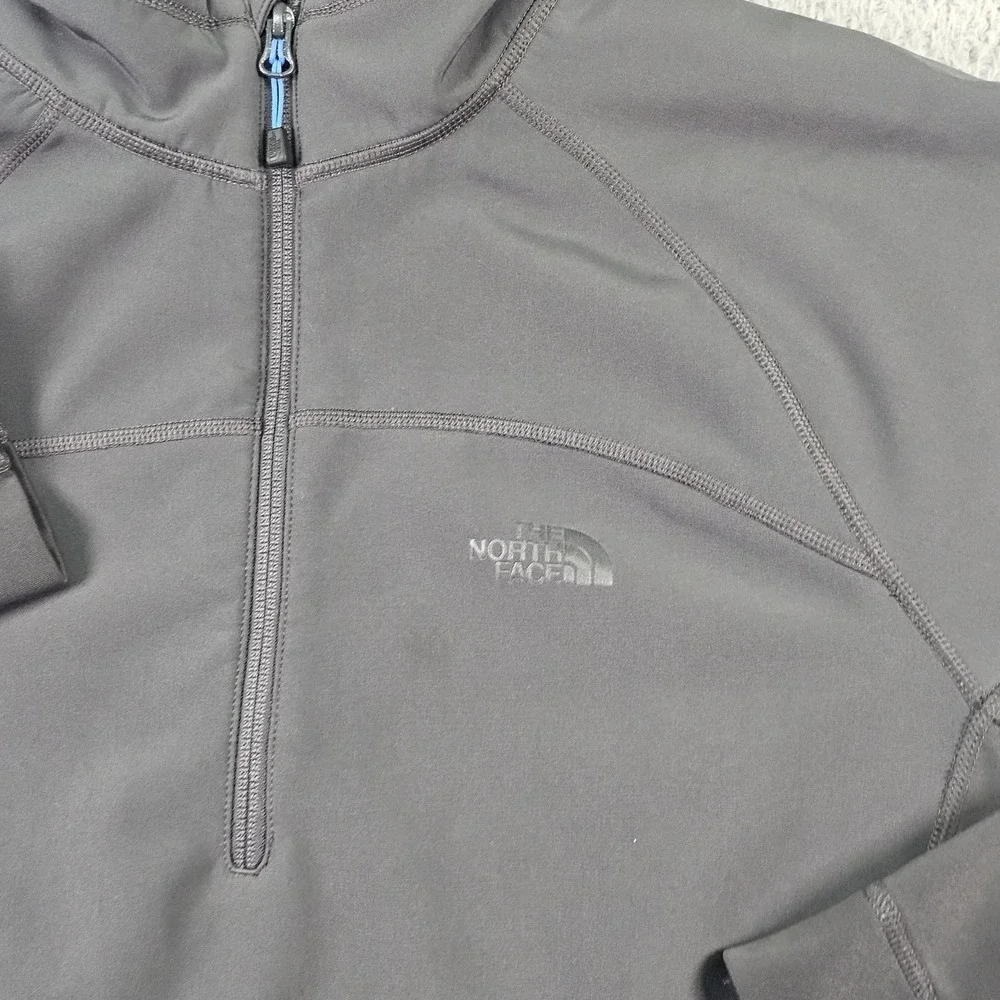 The North Face Pullover Mens Large Gray Quarter Zip Stretch Fleece Lined Outdoor